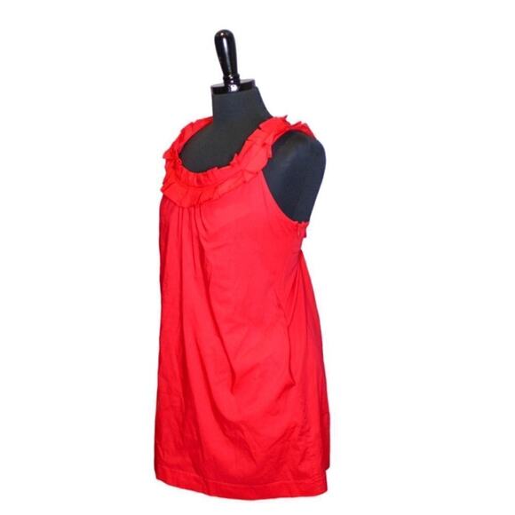 Fei Red A Line Mini Apron Dress Ruffles Size 4 - Picture 2 of 4